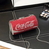 Creative Cans Diamonds Women Shoulder Bags Designer Cola Can Shape Chains Female Crossbody Bags Chic Ladies Evening Clutch Purse