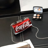 Creative Cans Diamonds Women Shoulder Bags Designer Cola Can Shape Chains Female Crossbody Bags Chic Ladies Evening Clutch Purse