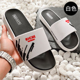 Men Shoes Flip Flops Slippers Summer Fashion Couple Casual Beach Sandals House Slipper Wedge Black White Mens Slides Flat